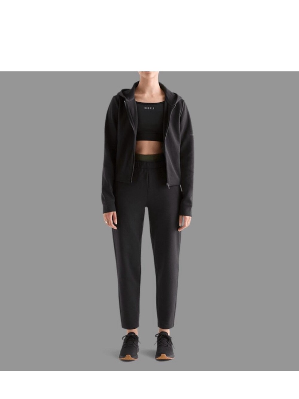 NOBULL Black Slim Jogger Pants and cropped zip up
